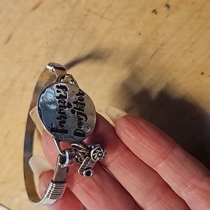 Farmers Daughter bracelet with tractor and turquoise bead